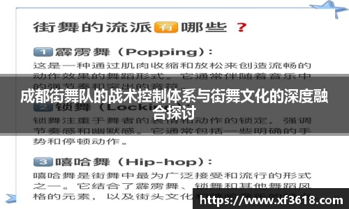 成都街舞队的战术控制体系与街舞文化的深度融合探讨